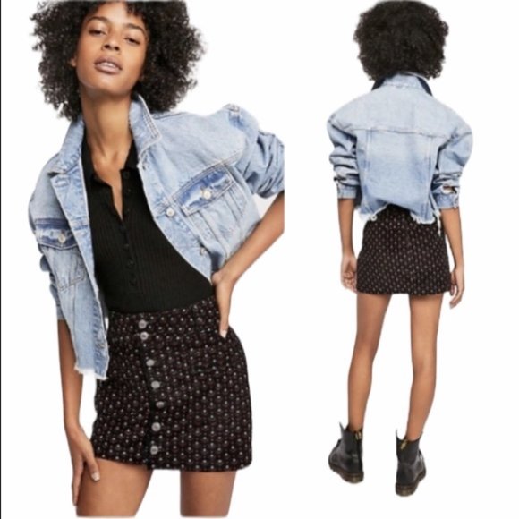 ❤️Free People Joanie Printed Cord Skirt - Picture 4 of 5